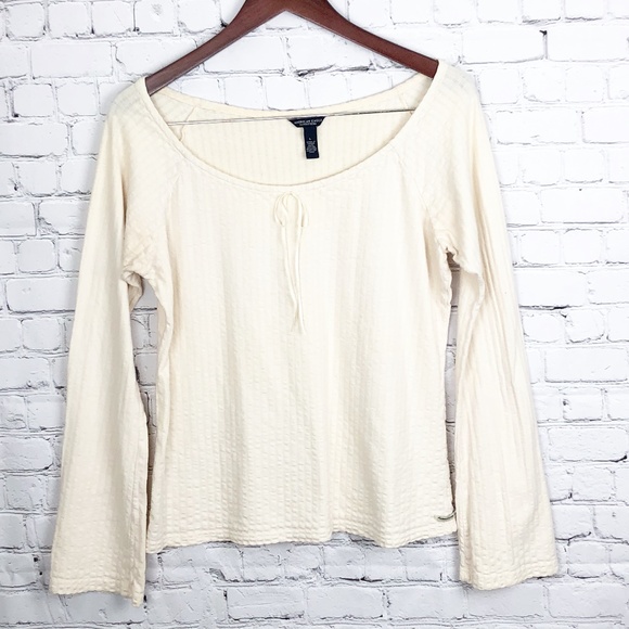 American Eagle Outfitters Tops - American Eagle | Cream Long Sleeve Blouse | L